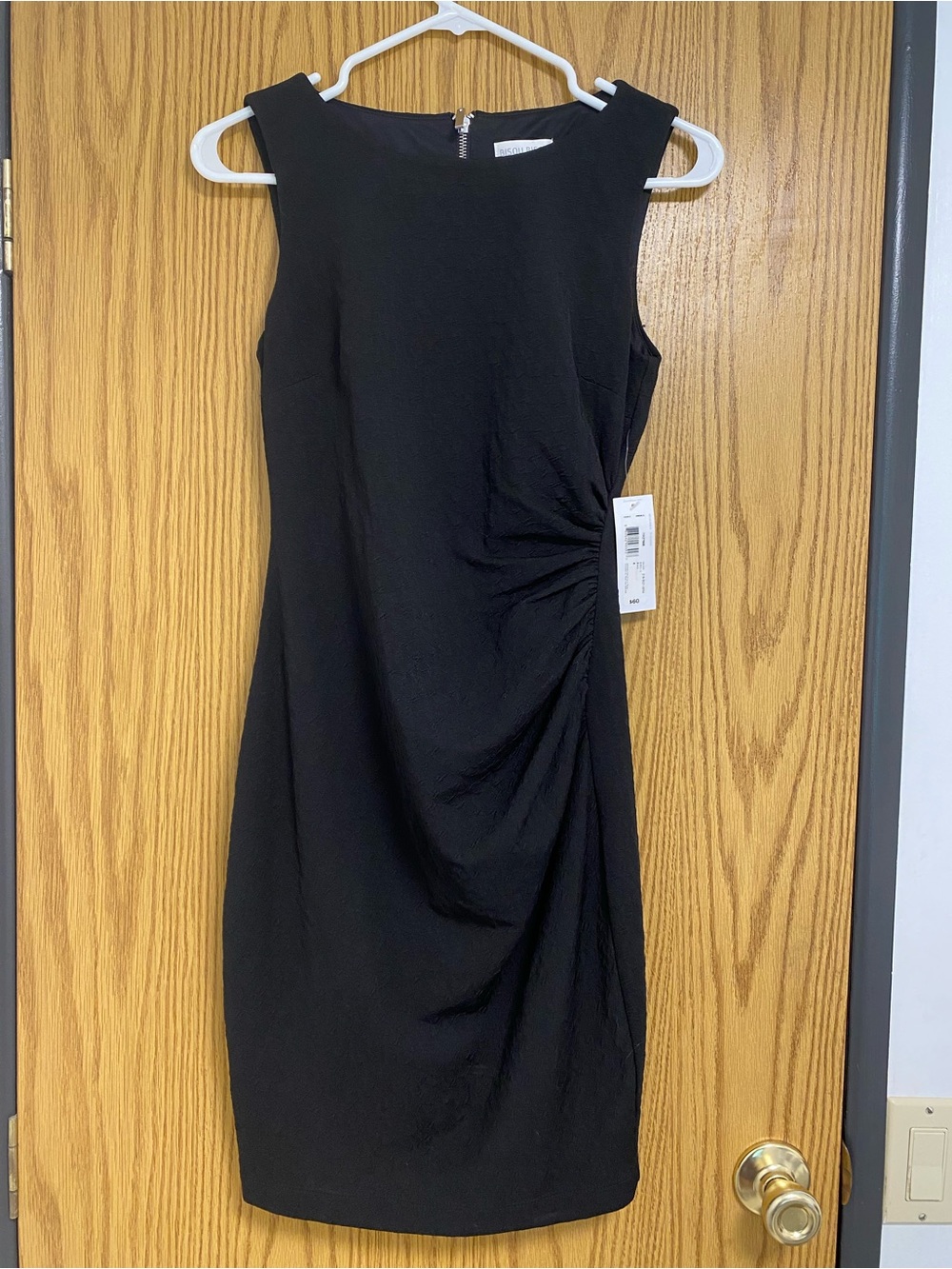 Bisou Bisou Black Sleeveless Ruched Sheath Dress